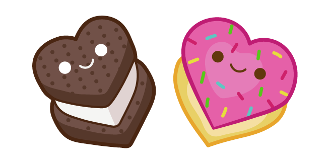 Cute Oreo and Donut Hearts курсор