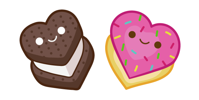 Cute Oreo and Donut Hearts Cursor