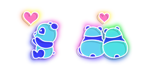 Neon Pandas in Love cursor