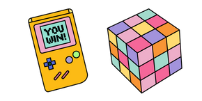 VSCO Girl Game Box and Rubik's Cube cursor