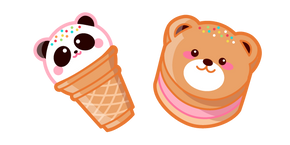 Cute Panda Ice Cream and Bear Pancakes Cursor