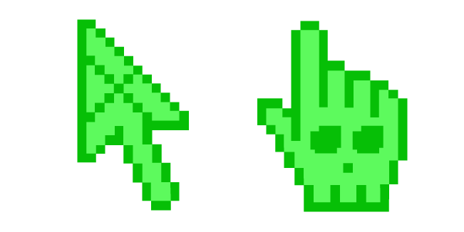 Green Skull Pixel Cursor