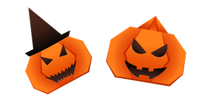 Курсор Origami Halloween Pumpkin