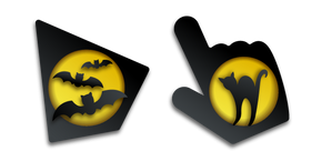 Moon Bats and Cat Paper Cut Cursor