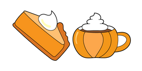 VSCO Girl Pumpkin Pie and Cup of Cocoa Curseur
