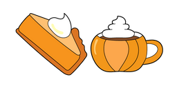 VSCO Girl Pumpkin Pie and Cup of Cocoa Cursor