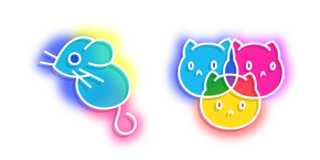 Neon Mouse and Cats Cursor