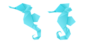 Origami Blue Sea Horse Cursor