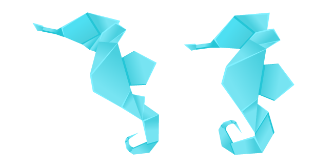 Origami Blue Sea Horse курсор
