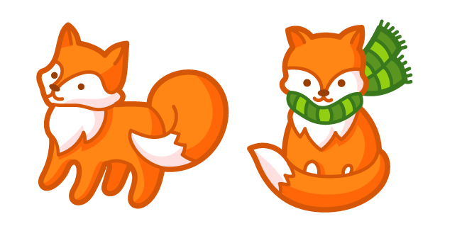 Cute Fox and Scarf Cursor
