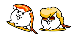 The Battle Cats Sushi Cat and Fried Shrimp Cat Cursor