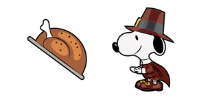 Thanksgiving Day Snoopy and Turkey cursor