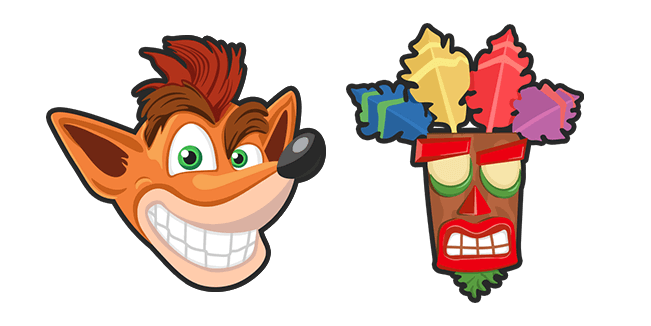 Crash Bandicoot and Aku Aku Mask Cursor