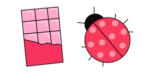 VSCO Girl Pink Chocolate and Ladybug cursor