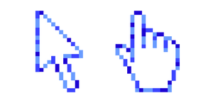 White-Blue Mix Pixel Cursor