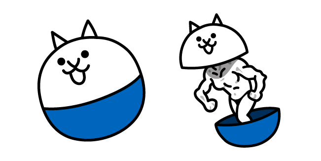 The Battle Cats Squish Ball Cat and Muscleman Cat Cursor