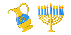 Hanukkah Jug and Menorah cursor