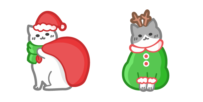 Cute Santa and Deer Cats Cursor