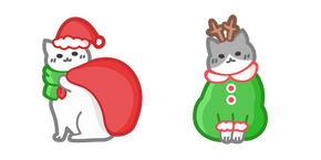 Cute Santa and Deer Cats cursor