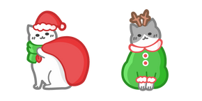 Cute Santa and Deer Cats Cursor