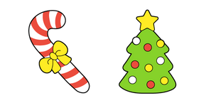 VSCO Girl Christmas Tree and Candy Cane Cursor