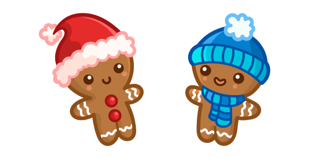 Cute Gingerbreads in Hats курсор