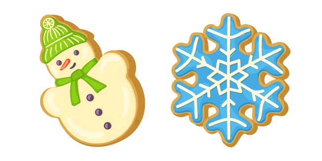 Christmas Snowman Cookie and Snowflake Cookie Cursor