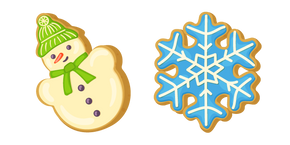 Christmas Snowman Cookie and Snowflake Cookie cursor