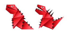 Origami Red Angry Tyrannosaur Curseur
