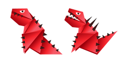 Origami Red Angry Tyrannosaur Curseur