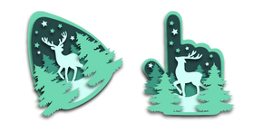 Курсор Reindeer in Forest Paper Cut