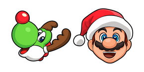 Super Mario Santa Mario and Reindeer Yoshi Curseur