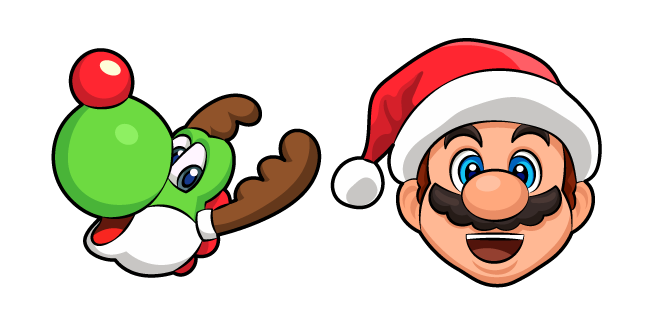 Super Mario Santa Mario and Reindeer Yoshi Cursor