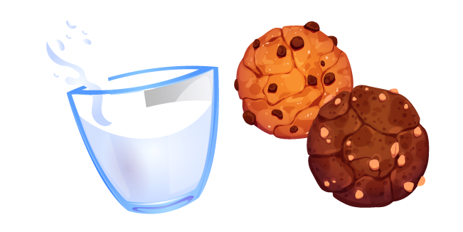 Glass of Milk and Chocolate Cookies For Santa Cursor
