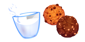Glass of Milk and Chocolate Cookies For Santa cursor