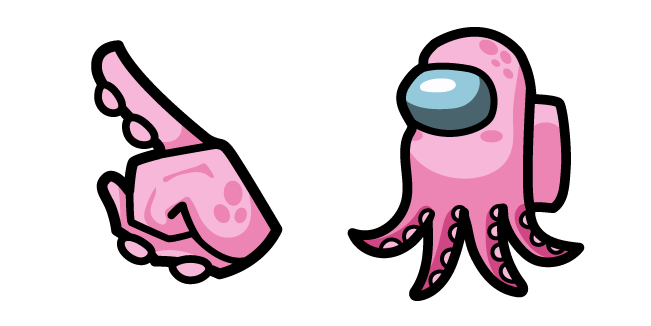 Among Us Pink Octopus Character Cursor