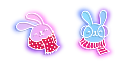 Neon Bunnies in Scarves Cursor