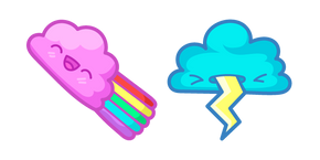 Cute Rainbow Cloud and Storm Cloud cursor