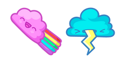 Cute Rainbow Cloud and Storm Cloud Cursor