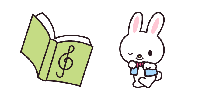 Rhythm the Cute Rabbit and Book of Sheet Music Cursor