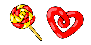 VSCO Girl Lollipop and Licorice Heart Curseur