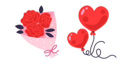 Valentine's Day Bouquet and Balloons Curseur