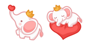 Cute Elephant and Hearts Cursor
