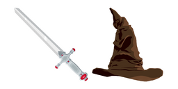 Harry Potter Sorting Hat and Gryffindors Sword Curseur