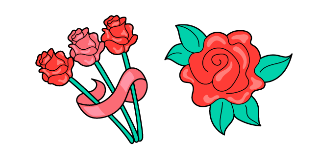 VSCO Girl Red Roses Cursor
