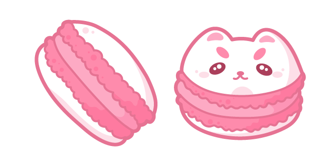 Cute Pink Cat-Macaron курсор