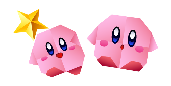 Origami Kirby and Star Cursor