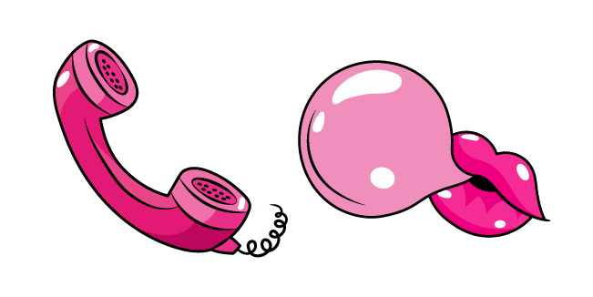 pink telephone clipart