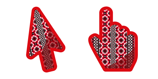 Red and Black Embroidery Cursor