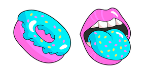 VSCO Girl Pink Donut and Blue Tongue cursor
